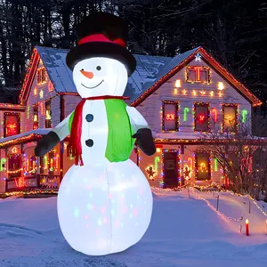Venda quente 7ft exterior e decoração interna do natal boneco de neve inflável com luz led