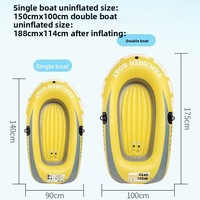 Bote Inflable de PVC para Dos Personas, Bote de Asalto Reforzado de 1.75m, Resistente al Desgaste y Seguro