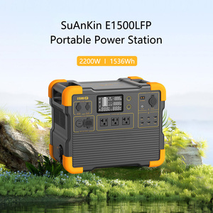Station d'alimentation portable E1500LFP 2200W, batterie à charge rapide, kit solaire 200W pour usage domestique - Product Image 1