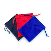 Pochette à bijoux en velours noir de luxe avec cordon de serrage pour bijoux