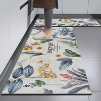 Tapis d'entrée antidérapant, absorbant l'eau, à motif floral, imprimé sur mesure, séchage rapide, lavable, en caoutchouc, ensemble de tapis de sol