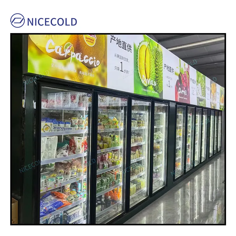 Custom Glass Door Cold Room Storage Chiller Room for Keeping Fresh Fruits and Vegetables