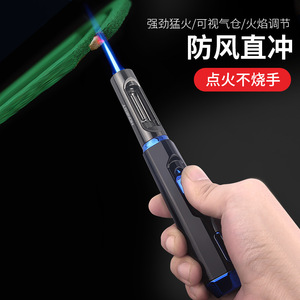 High Power Flamethrower Lighter Piezoelectric Windproof For BBQ Outdoor Cooking <b>Kitchen</b> Use <b>Plastic</b> Body - Product Image 2