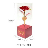 Bunga Simulasi Bentuk Alami Mawar Hadiah Hari Valentine Bunga Mawar Emas 24K