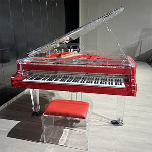 Piano à queue de luxe de haute qualité en acrylique rouge et de style mécanique, instrument à clavier acoustique Js-egq02, piano en acrylique rouge de luxe - Product Image 4