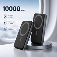 Batería Externa Magnética Ultrafina Inalámbrica de 10000 mAh con Carga Rápida, Carcasa de Aleación de Aluminio, Apta para Viajes en Avión, Color Personalizado