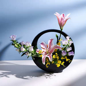 Produit dans le pays pleine lune <span class=keywords><strong>poterie</strong></span> gratuite pot de fleur <span class=keywords><strong>atelier</strong></span> vase à fleurs décoration simple salon ornements de table - Product Image 2