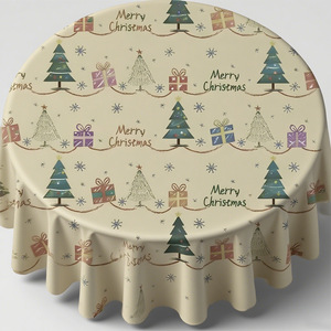 Nappe florale de Noël imprimée personnalisée imperméable polyester PVC paillettes technique non tissée pour la maison événements festifs - Product Image 5