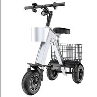 Tricycle électrique à 3 roues léger et pliable avec batterie au lithium, moteur sans balais en alliage d'aluminium, carrosserie ouverte, 25 km/h