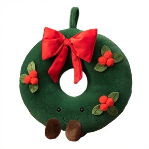Cojín Decorativo Navideño INS, Muñeco de Árbol de Navidad, Felpa Corta, Relleno de Algodón PP, Funda de Cojín Roja para Sala de Estar, Sofá, Cama - Product Image 5