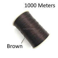 0,6mm Flache 1000 Meter/Rolle Schwarze Braune Dehnbare Elastische Perlenschnur Draht Faden für Haarverlängerungsherstellung