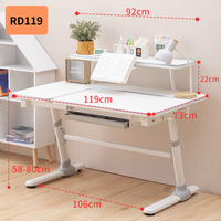 Table d'étude ergonomique moderne et intelligente pour enfant, ensemble bureau et chaise en bois multifonctionnel avec étagère, pour usage scolaire
