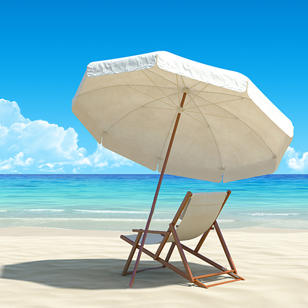 шезлонг зонт на пляже