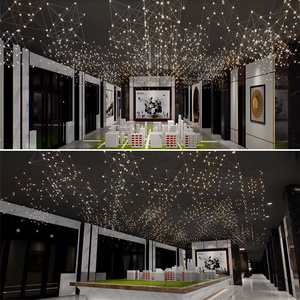 ECOJAS CL-003 Moderne lumière lustre de luxe plein <span class=keywords><strong>d</strong></span>'étoiles art personnalité duplex longue lustre étoile tomber pendentif lampe - Product Image 6
