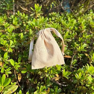 High Quality 100% Cotton Canvas <b>Drawstring</b> <b>Pouch</b> Bag Durable Cotton Dust <b>Pouch</b> With Double Ribbon - Product Image 5