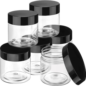 Pot en plastique transparent pour poudre, crème, miel, gommage, beurre corporel, avec couvercles, en PET, 1oz, 2oz, 4oz, 6oz, 8oz, 16oz, 150ml, 200ml - Product Image 1