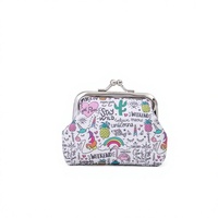Dompet Koin Lipat Custom dengan Gantungan Kunci Mini, Dompet Lucu untuk Wanita, Kantong Uang Receh, Logo Dapat Disesuaikan