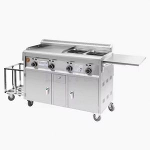 รถขายอาหารเคลื่อนที่แบบรถพ่วงสแตนเลส รถขายไอศกรีมสำหรับขายอาหารว่างเร็ว รถขายฮอทดอกแบบปรับแต่งได้สำหรับธุรกิจจัดเลี้ยง - Product Image 5