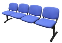 Chaise d'attente d'aéroport public en tissu de haute qualité chaise d'hôpital de cinéma mobilier public intérieur élégant siège bleu avec coussin