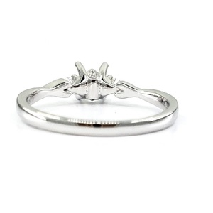 Bagues de fiançailles pour femmes en or blanc massif 14k brillant avec diamant véritable rond semi-monté solitaire vente de gros livraison rapide - Product Image 3