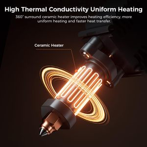 Kit Hotend Creality Hi, bloc chauffant en céramique, <span class=keywords><strong>buse</strong></span> à changement rapide Unicorn 300 ° C Tout en métal à haut débit pour imprimante 3D Creality Hi - Product Image 3