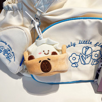 Porte-clés en peluche Capybara Dumpling, poupée en peluche douce et mignonne de dessin animé, pendentif de sac, décoration créative pour sac à dos, cadeau pour enfants et amis