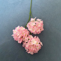 Bunga Hydrangea Artificial 3 Kepala Kelopak Besar Berkualitas Tinggi, Sentuhan Realistis, untuk Dekorasi Rumah dan Pernikahan