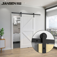 Vente chaude, style moderne, kit de quincaillerie pour porte coulissante simple en acier carbone de 5,5 pi/1,68 m