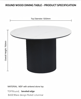 Table à manger moderne de luxe en pierre frittée avec piétement en MDF écologique pour la maison, l'appartement, l'hôtel, la salle à manger