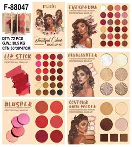 Tùy chỉnh 67-màu năm-hai Lớp Kéo dài đèn Palette Pearlescent Matte long lanh sequin trang điểm giai đoạn trang điểm Eyeshadow cuốn sách - Product Image 1