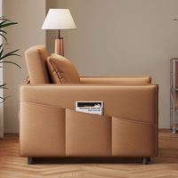 Canapé-lit minimaliste moderne en bois pour salon et chambre, petit canapé-lit moelleux, fauteuil inclinable paresseux en forme de L, mobilier de salon individuel pliable en cuir