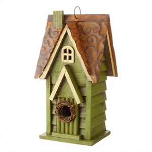 Sensation Pink <b>Wood</b> Eco-Friendly Art Deco Outdoor Garden -Decoration Flower Bird Feeder in Cone Shape - Product Image 2