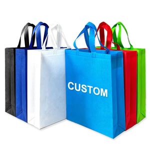Sac de courses personnalisé avec logo imprimé, sac promotionnel pour le magasin, sac non tissé bleu foncé - Product Image 1