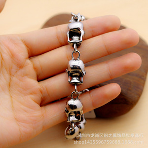 Bracelet crâne yunnique en acier titane, bijoux de style punk unisexe pour hommes et femmes - Product Image 4