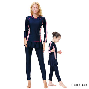 Maillot <span class=keywords><strong>de</strong></span> <span class=keywords><strong>bain</strong></span> 3 pièces pour enfants, ensemble assorti, pour mère et fille, vêtements islamiques, costume <span class=keywords><strong>de</strong></span> plage, hidjab, nouvelle collection - Product Image 2