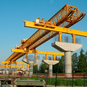 100Ton rangka ganda struktur baja rel kereta api jembatan kereta luncur balok peluncur derek