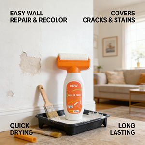 Pintura en rollo blanca para reparación de paredes, pasta reparadora de paredes, pintura para interiores del hogar, pintura de látex para reacabado interior con aplicación manual. - Product Image 3