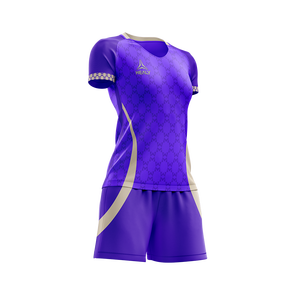 Camiseta de Fútbol para Mujer Healy, Color Morado Vibrante con Rayas, Corte Ajustado, 100% Poliéster, Transpirable, Sublimada - Product Image 2