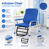 Chaise d'infusion médicale réglable et pliable, siège inclinable pour transfusion, idéale pour les soins de santé, la chirurgie de jour et les unités hospitalières