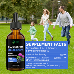 Complément Herbal Liquide de Sambac Personnalisé en Usine, 60 ml, pour Adultes, Soutien Antioxydant, Extrait Pur de Sambucus 600 mg - Product Image 2