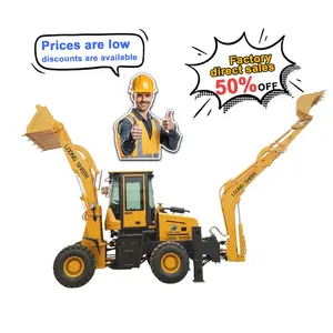 Backhoe loader pabrik Tiongkok 5ton 4 roda pemuat ujung depan pemuatan industri pertanian artikulasi hidrolik backhoe