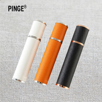 Flacons de parfum courts de 10 ml, tubes grands et rechargeables en cuir, ensemble noir et rouge, vente en gros pour hommes et femmes