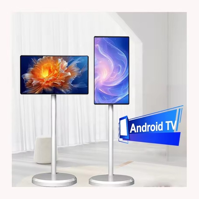 21.5-Inch White Cabinet 12V Power Supply CE Rollable Smart Touch Screen Tablet TV Portable LED HDTV Stand 6hr Battery Life