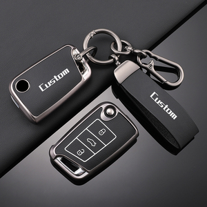 Pour Volkswagen Sagitar, Lavida, Bora, Jetta, Golf et <span class=keywords><strong>Tiguan</strong></span> L, étuis de clés de voiture en cuir et TPU souple, couverture intégrale, vente en gros d'usine - Product Image 3