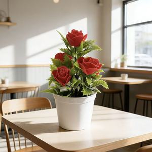 ดอกกุหลาบประดิษฐ์ Paulon ขนาด 16 ซม. ต้นไม้ในกระถาง ตกแต่งภายในบ้าน - Product Image 4