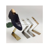 Présentoir à chaussures en acier inoxydable, en forme de Z, porte-chaussures, en métal, pour magasin