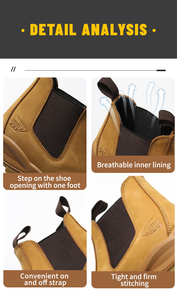 ZGL601 mode <span class=keywords><strong>chelsea</strong></span> bottes décontractées pas de dentelle femmes botte de sécurité jaune <span class=keywords><strong>Nubuck</strong></span> cuir acier orteil travail hommes travail bottes de sécurité - Product Image 5