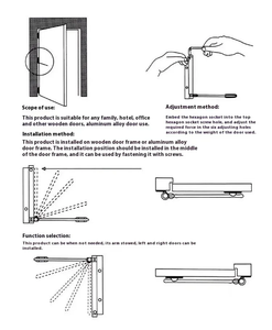 Ferme-<span class=keywords><strong>porte</strong></span> automatique moderne réglable, amortisseur silencieux, ressort simple, montage <span class=keywords><strong>en</strong></span> surface, quincaillerie de <span class=keywords><strong>porte</strong></span> à <span class=keywords><strong>fermeture</strong></span> automatique - Product Image 6