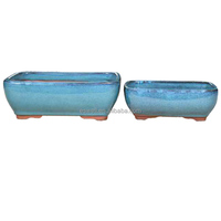 Pots à bonsaï d'intérieur modernes ronds et vernissés avec trous