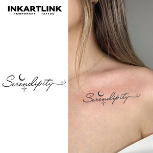 สติกเกอร์สักลาย INKARTLINK สำหรับติดผิวกาย ลายคำคมรูปพระจันทร์ กันน้ำ เป็นมิตรกับสิ่งแวดล้อม ติดทนนาน 15 วัน จำหน่ายแบบขายส่ง - Product Image 2